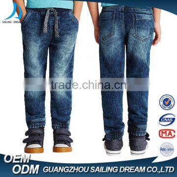 Bulk Wholesale Snowflake Wash Sky Blue Jeans Pants for Boys photo-2