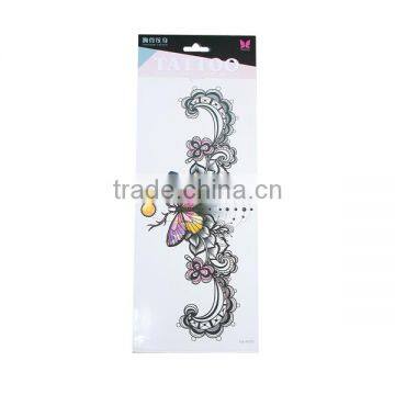 Paper Removable Waterproof Temporary Sternum Tattoo Sticker Body Art Multicolor Butterfly Pattern Temporary Belly Tattoos