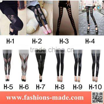 Women Black Rose Lace Legging