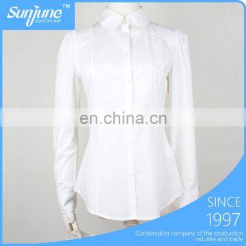 Long sleeve white slim fit ladies office wear