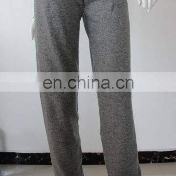 12gg knitted women pure cashmere track pants with pocket