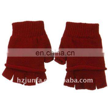 fashional solid warm hot popular elegant knit acrylic mitten