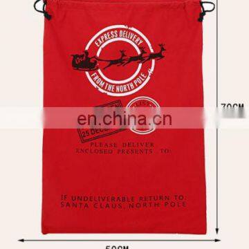 hight quality red Burlap canvas christmas gift Santa Sacks