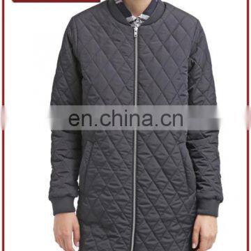 Factory OEM Women Dimond Quilted Padded Bomber Jacket