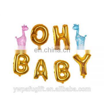 Baby Shower gold foil Balloons oh baby Letters Alphabets oh baby Foil Balloons