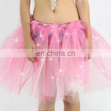 Aidocrystal Women LED Pink Tulle Tutu Glowing Pastel Light Up Adult Skirt Rave Cosplay Party Stage Costume Show Club Dress