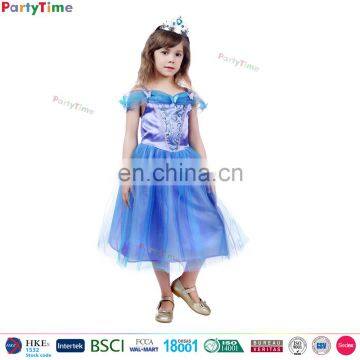 girl party wear dress 2016 kids blue halloween dresses deluxe style cosplay cinderella costume