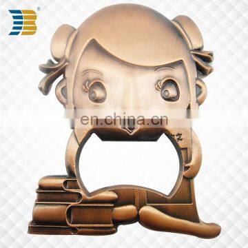 Professional custom 3D cute cartoon character metal bottle opener