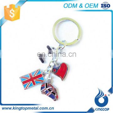 Ornament Different Countries Chain Key Logo Custom Charm 3D Ring Keychain