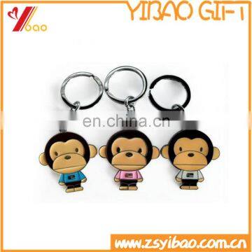 Promotion customized shape metal keychain/lovely cartoon metal key chain custom