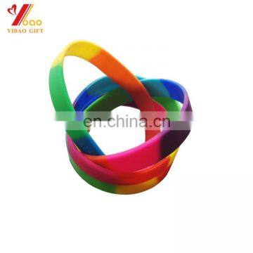 2017 factory price rainbow silicone wristband colorful bracelet with custom design