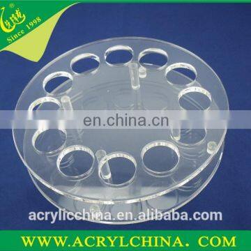 Customized rounded acrylic wine glass holder tray for bar