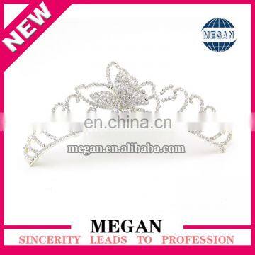 Fashion Bride Wedding Butterfly Tiara Rhinestone Princess Crown For Girls