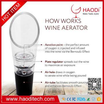 HD-DJ0004 Wine Aerator Pourer Premium Decanter Spout for Red Wine Rubber Nozzle Helix Design photo-5