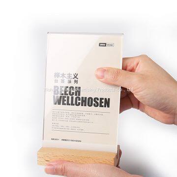 New Product Wood Table Tent Crad Holder Stand Poster Racks For Christmas Advertising Posters photo-5