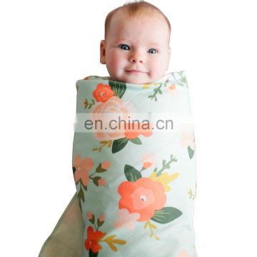 Amazon Hot Floral Baby Wrap Swaddle Blanket Set With Hair Band For Newborn