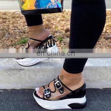 2020 Plus Size Summer Woman Slippers Sliders Heels Platform Sandals for Women And Ladies Women's Sandals photo-3