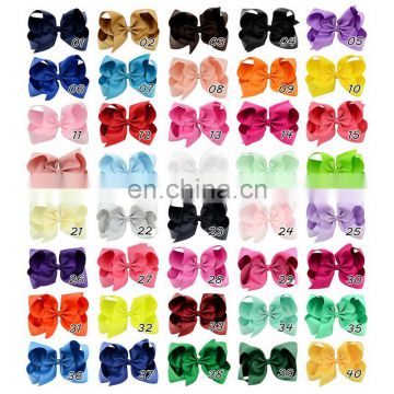 New 6" Large Hair Bows With Clips For Children Handmade Grosgrain Ribbon Hairbow Baby Hair Bow Accessories 40Colors