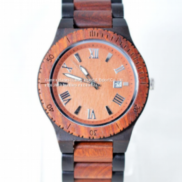 Wholesale Ebony Wooden Watch Wood Dial Quartz Brand Watches Christmas Gift