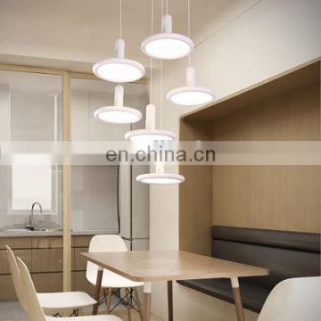 restaurant three lamp holder circular Acrylic pendant light led chandelier