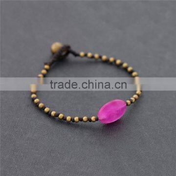 Fashion Wax Cord Woven Pink Charm -jewelry Wholesale Lots XE09-0191