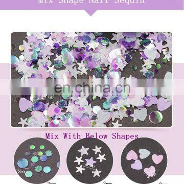 17 Colors Mermaid Scale Nail DIY Decoration Nail Art Sparkling Glitter Round Star Heart Shaped Paillette Spangles photo-2