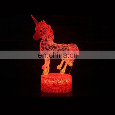 Magical Panel Optical Illusion 7 Colors Changing USB Style Visual 3D LED Light Night Table Lamp For Kids photo-2