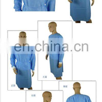 Disposable SMS Non Woven Isolation Gown Level 3 Knit Cuff Protection Clothing photo-5