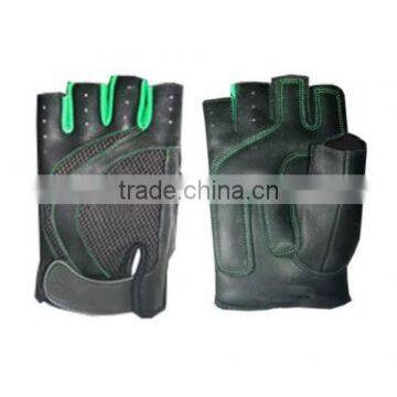 Weightlifting Fitness Training Fancy Genuine Black Leather Gloves for Women