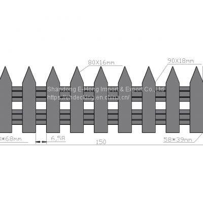 EH DECKING Composite Wood Picket Fence EHPF80 China Wpc Decking Boards Outdoor Wpc Decking Floor Wholesale photo-2