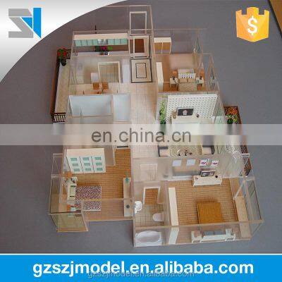 Interior model for house design, scale model with furniture, home building model