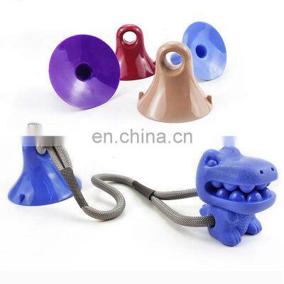 newest design suction cup dog tug toy release energy rope and TPR dog chew toy accept custom color