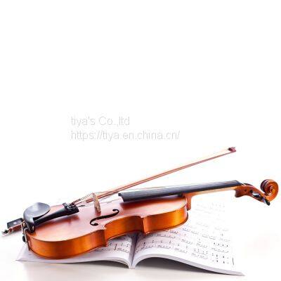 High Quality Antique Style Nice Flamed Ebony Parts Student Violin photo-4