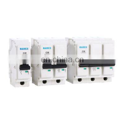 Factory direct sales HKL7 6A-40A/50A-63A/ 1P2P3P4P AC 50Hz / 60Hz 230V 400V white MCB miniature circuit breaker