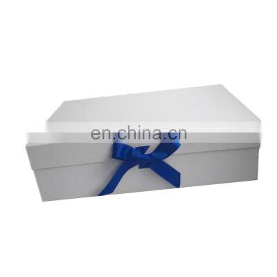 Top factory ribbon closure foldable paper collapsible cardboard gift packaging boxes