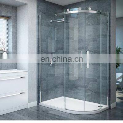 Modern Cheap Bathroom Frameless Safety Tempered Small Shower Glass Doors photo-3