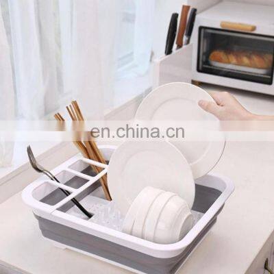 Latest Adjustable Plastic Multifunctional Folding Kitchen Sink Wash Drain Basket