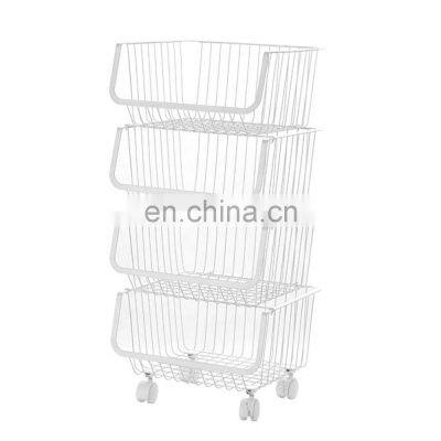 2-5 Layer Rotating Utility Trolley Cart Kitchen Storage Rack Organizer With Wheels