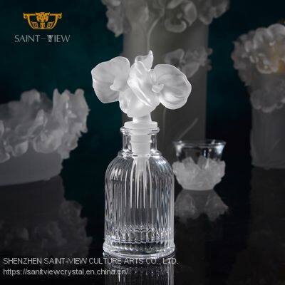 NEW ARRIVAL Handmade Design Crystal Purple Flower Shape 100ml Perfume Bottle photo-3