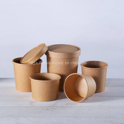 Custom 8oz12oz 16oz 26oz 32oz takeaway disposable kraft paper soup bowls