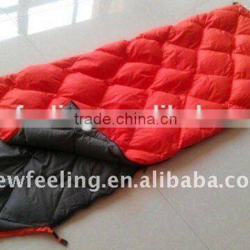 Super Light White Goose Down Hiking Sleeping Bag 200 x 75 cm Red Rectangle