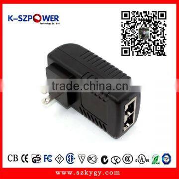 2016 P-series 12Wmax K-150800 / POE adapter 15v 12v with LED Light EU/UK/US/AU wall plug manufactur