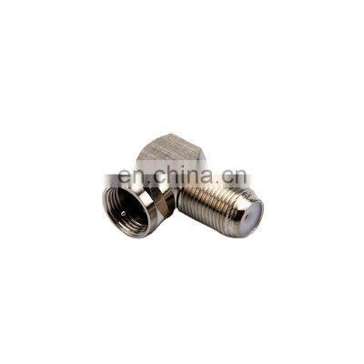 F-type female to F male plug right angle Coax Coaxial Cable Radio Video Rf Connector Adapter