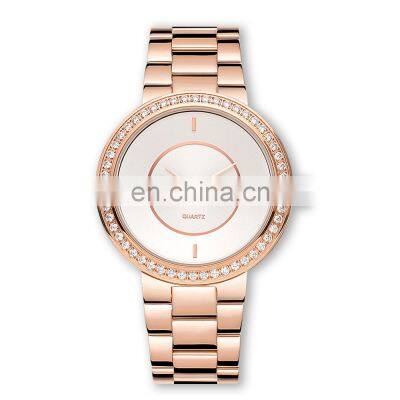 High Quality Rose Gold Stainless Steel Bracelet Watch OEM Luxury Brand Women Wrist Watch