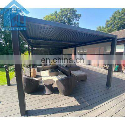 Outdoor Aluminium Waterproof Louver Roof Cover Gazebo Motorized Pergola Carport electric aluminum pergola