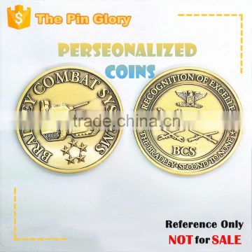 BCS coin antique gold coin 3D tank coin custom challenge coin