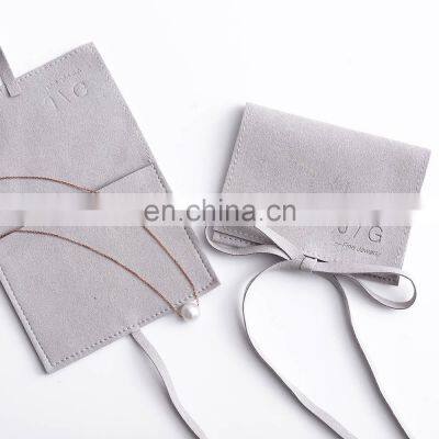 2021 New Design Wholesale Eco Custom Luxury Soft Packaging String Tie Flap Microfiber Drawstring Gift Jewelry Bag Pouch photo-2