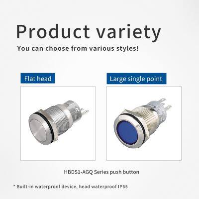 Ip67 19mm Large Surface Luminescence Led 220v Spdt Anti Vandal Push Button Switch Reset photo-2
