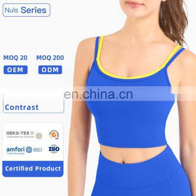 New Arrival Two-Color Stitching Yoga Bra Top Super Soft Sports Bras For Women Fitness