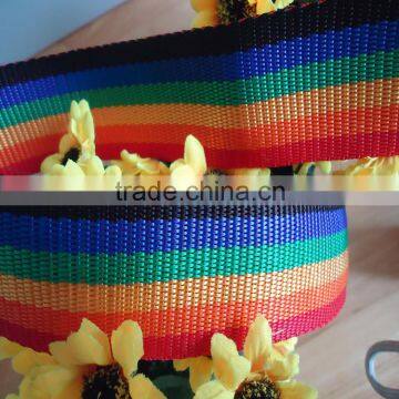 2016 rainbow color and fashional inelastic webbing for luggage